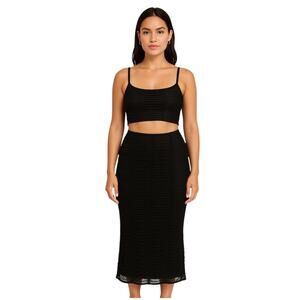PrettyLittleThing | Dresses | Prettylittlething Black Slinky Lace Trim  Split Detail Maxi Dress | Poshmark